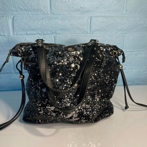 Juicy Couture Black Sequin Sparkle Bag Purse Large
